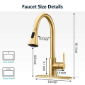 Single Lever Gold Pull Down Kitchen Faucet